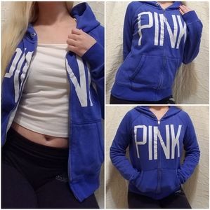 PINK blue hoodie jacket